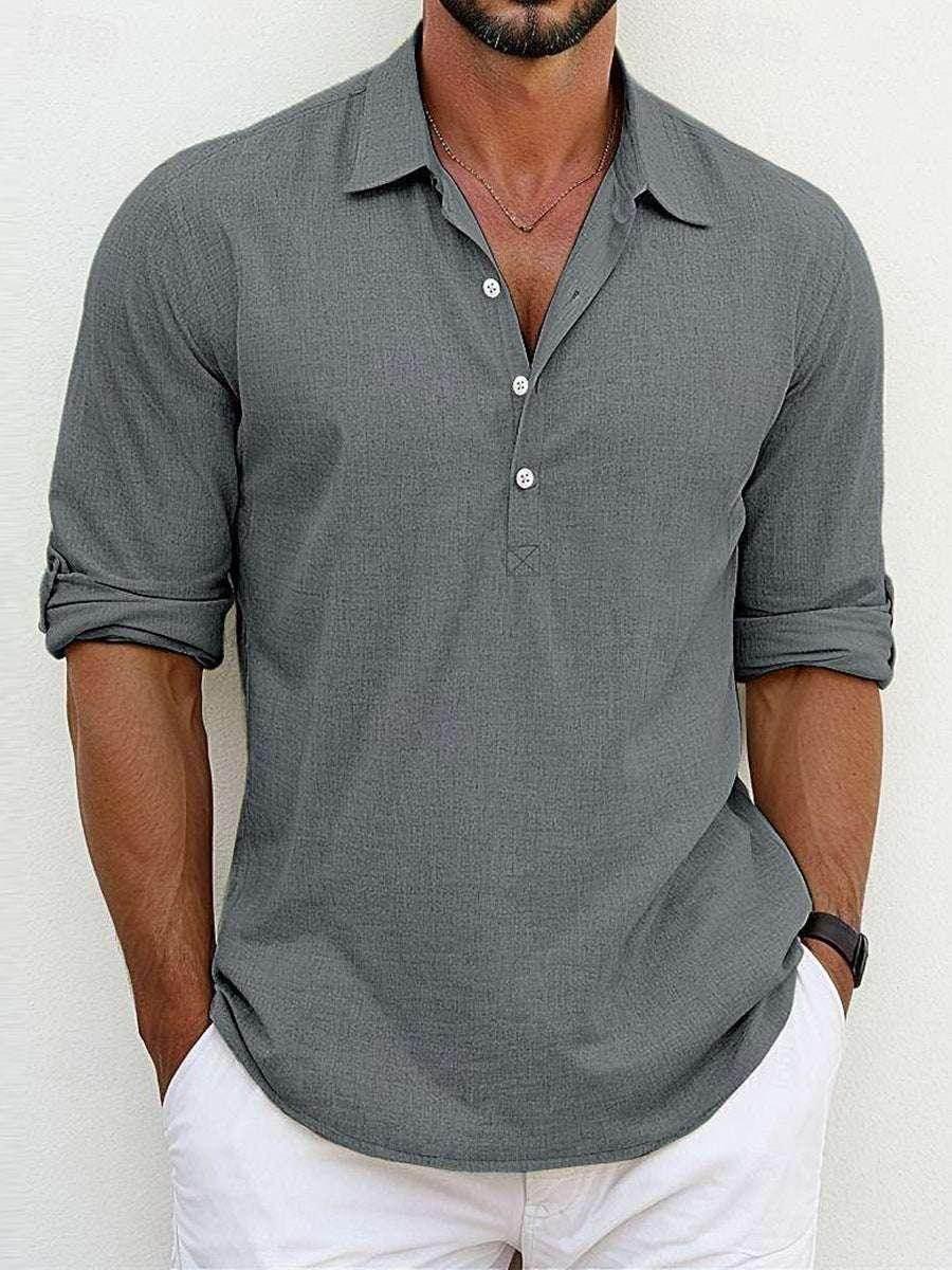 Men’s Solid Polo Collar Shirt – Casual & Stylish, Buy Now! - ZA-Zola