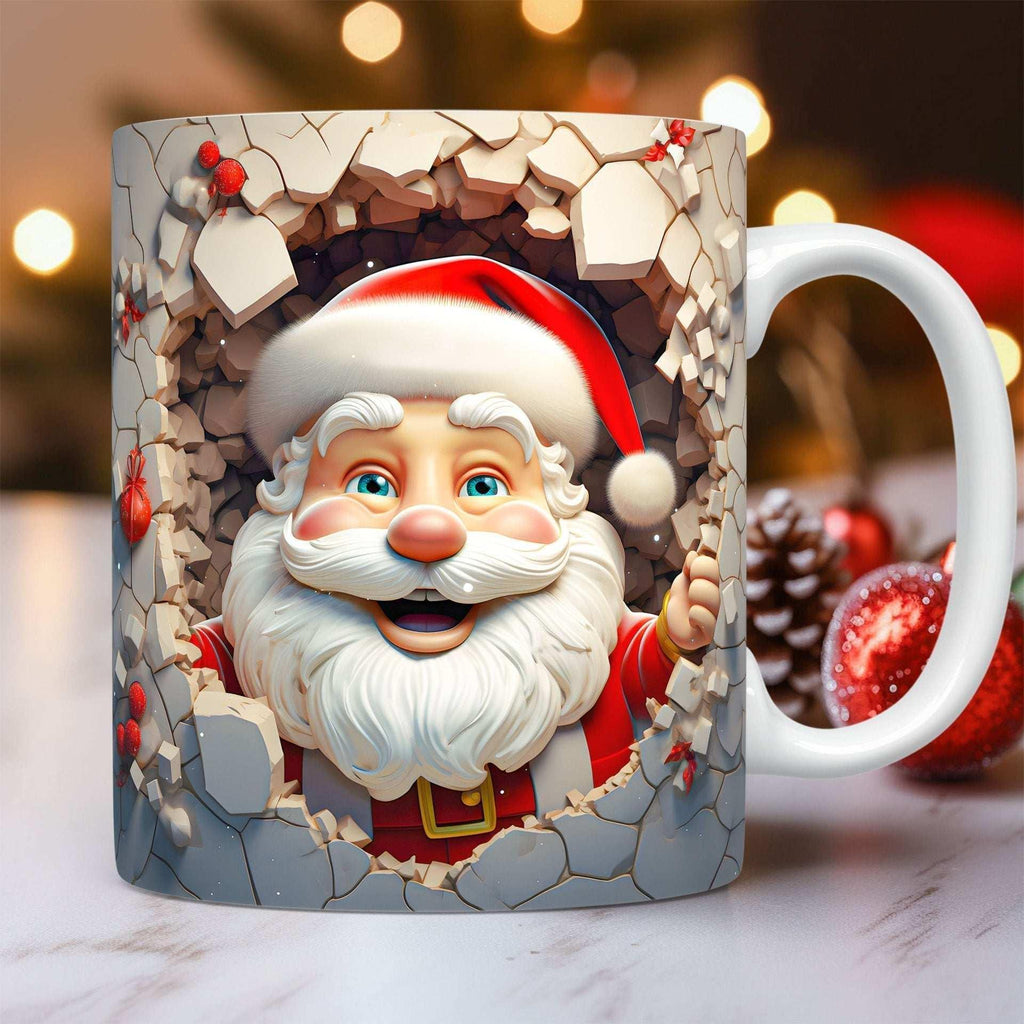 3D Christmas Ceramic Mug – Santa Coffee Cup Gift for Kids & Adults - ZA-Zola