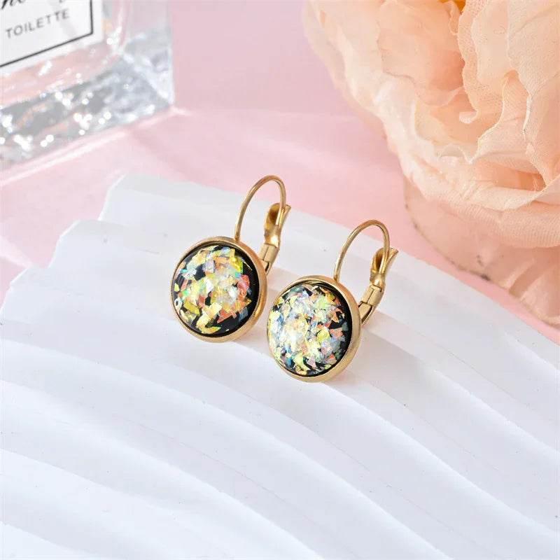 Sequin Rhinestone Stainless Steel Earrings - ZA-Zola