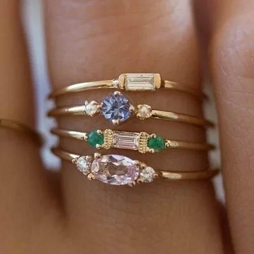 Gold Fashion Ring Set – 3 or 4-Piece for Women - ZA-Zola