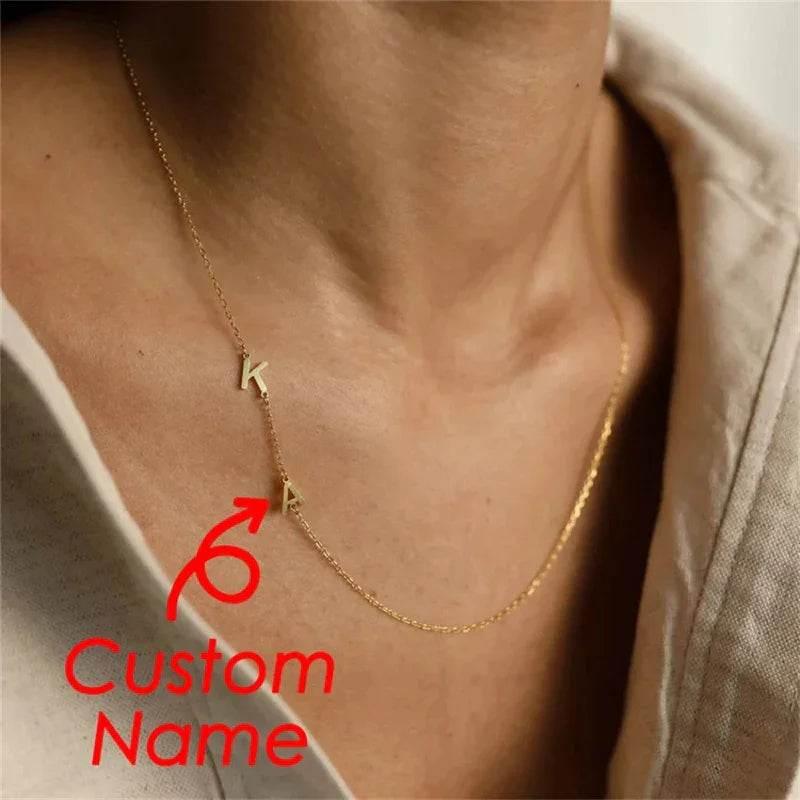 Silver Center Letter Necklace – Shop Now - ZA-Zola