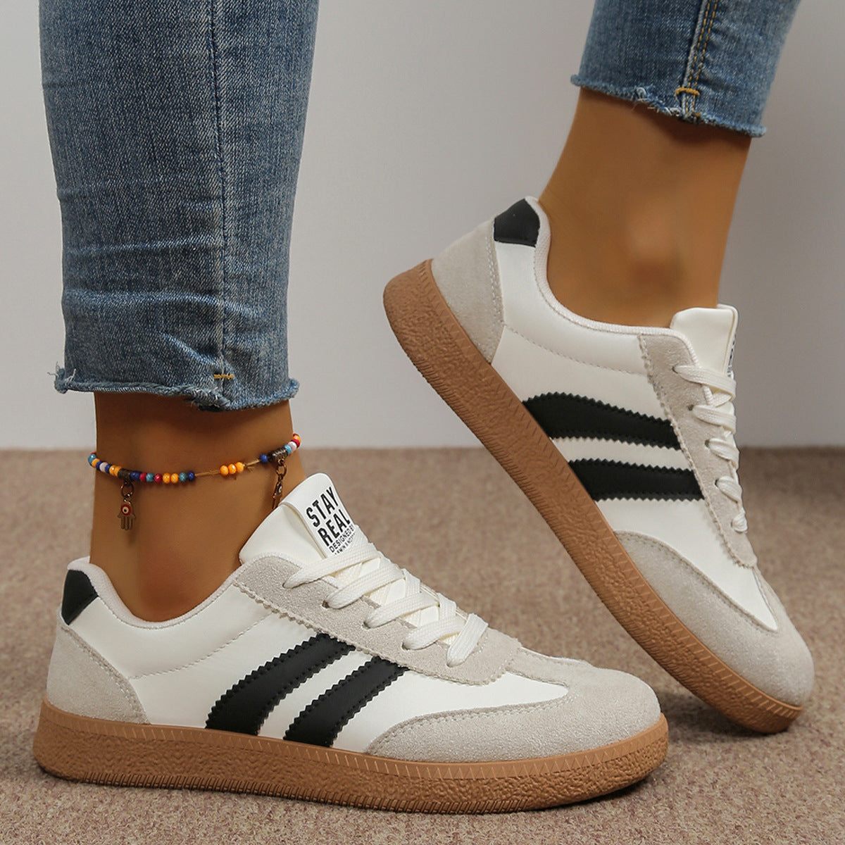 Women’s White Casual Sneakers Breathable Sporty Shoes