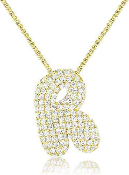Zircon Balloon Letter Pendant Necklace for Women - ZA-Zola