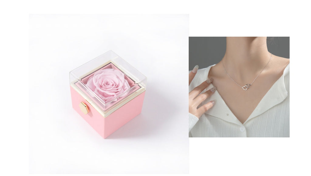 Fashion Acrylic Rotating Rose Jewelry Box | Elegant Gift Box