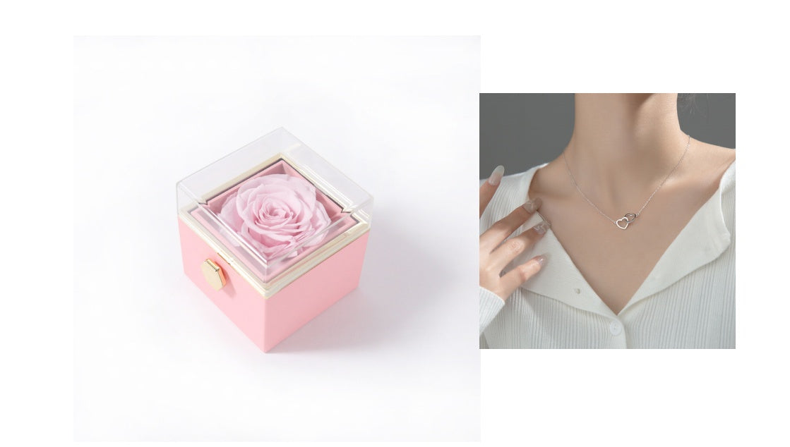 Fashion Acrylic Rotating Rose Jewelry Box | Elegant Gift Box