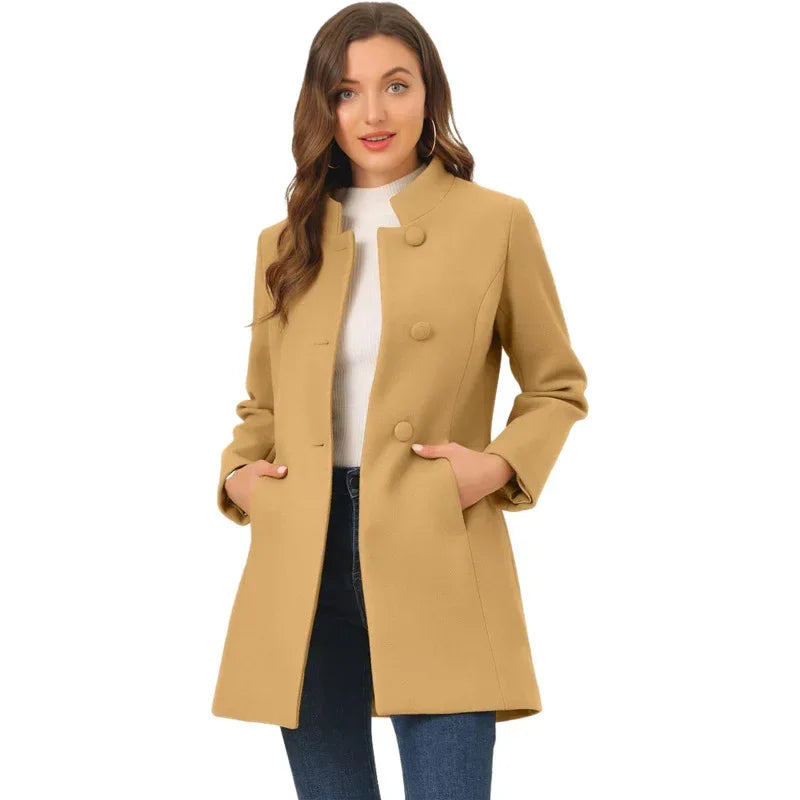 Women’s 3 Button Slim Coat Jacket | European Style - ZA-Zola