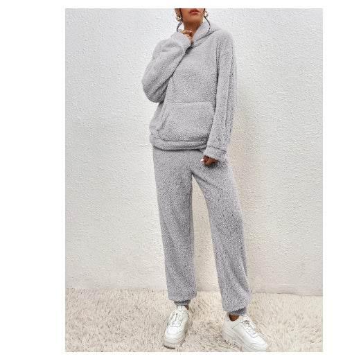 Winter Plush Pajama Set for Women | Warm Hooded Loungewear - ZA-Zola