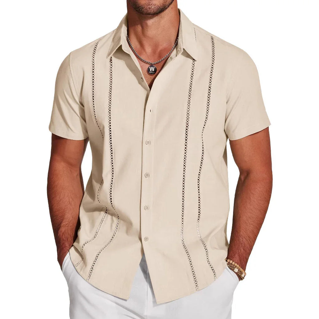 Men’s Hawaii Holiday Linen Shirt | Trendy Wild Summer Lapel Shirt