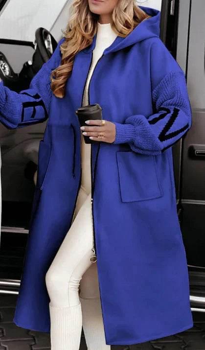 Hooded Windbreaker Long Jacket with Pockets for Women - ZA-Zola