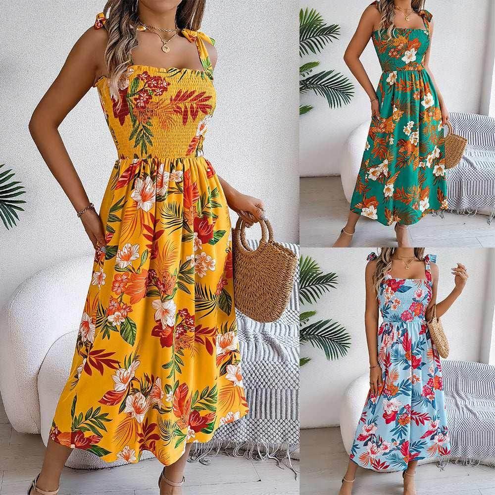 Floral Print Corset Dress – Summer Beach Holiday Look - ZA-Zola