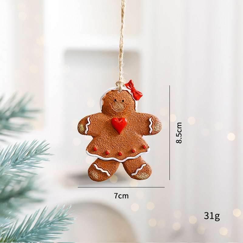 Christmas Gingerbread Snowman Pendant Cute Small Decor - ZA-Zola