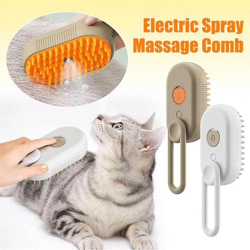 3-in-1 Steam Pet Brush – Grooming, Massage & Hair Removal - ZA-Zola