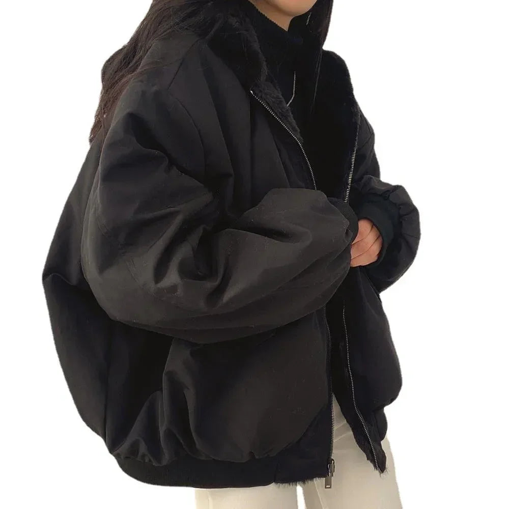 Thickened Cotton Coat – Simple Loose Hooded Winter Jacket - ZA-Zola