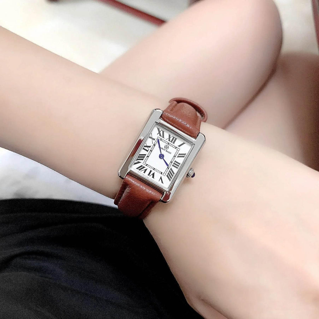 Women's Rectangular Dial Quartz Watch – Elegant & Durable - ZA-Zola