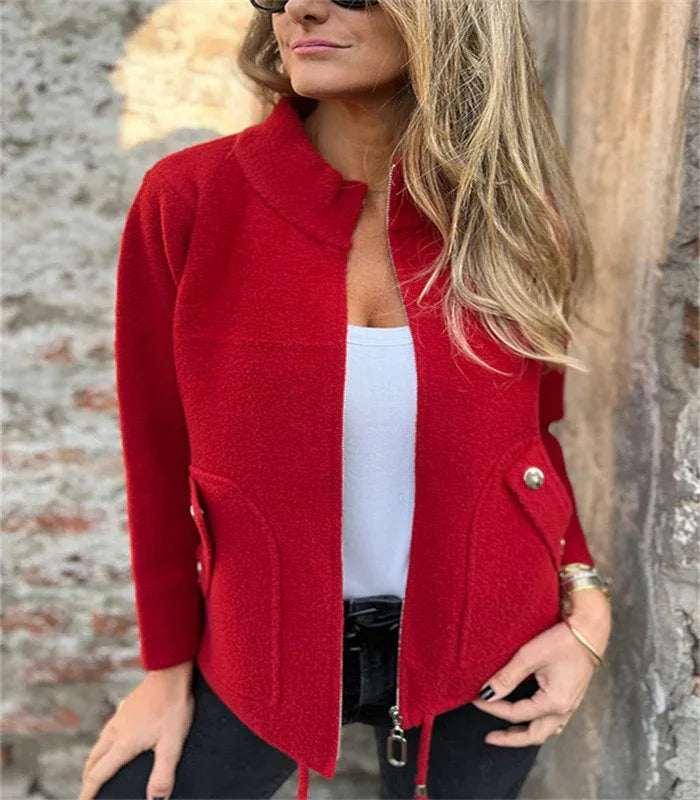 Woolen Lapel Suit Jacket Loose Fit Winter Blazer - ZA-Zola