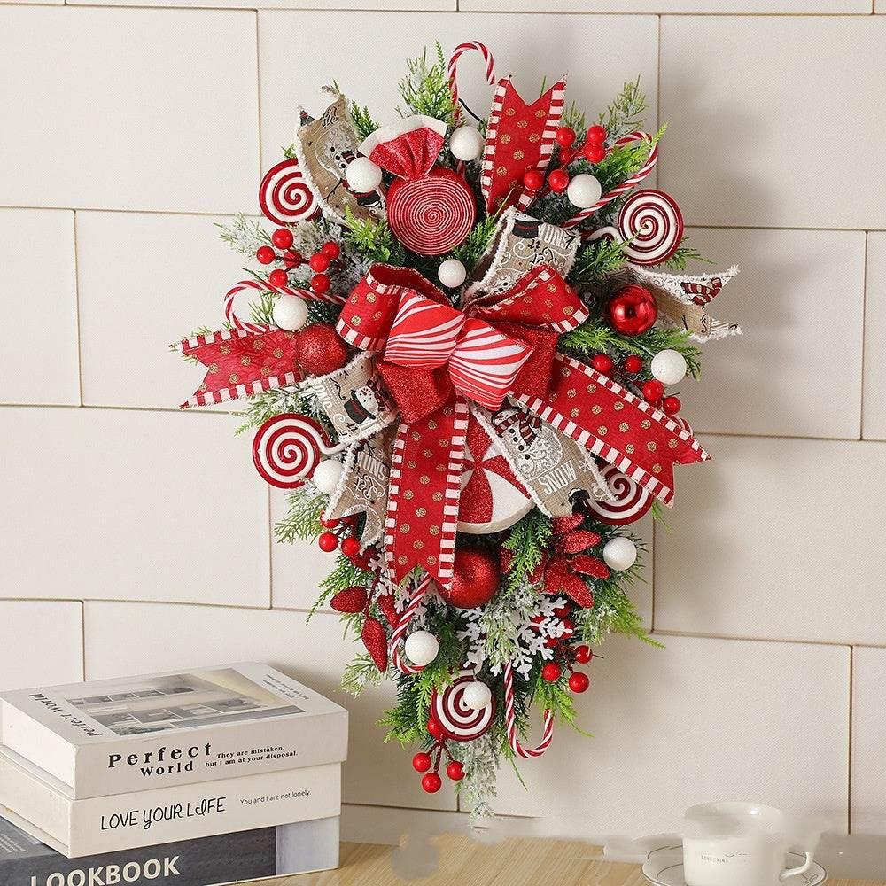 Christmas Wreath Decoration | Artificial Candy Tree Garland Ornament - ZA-Zola