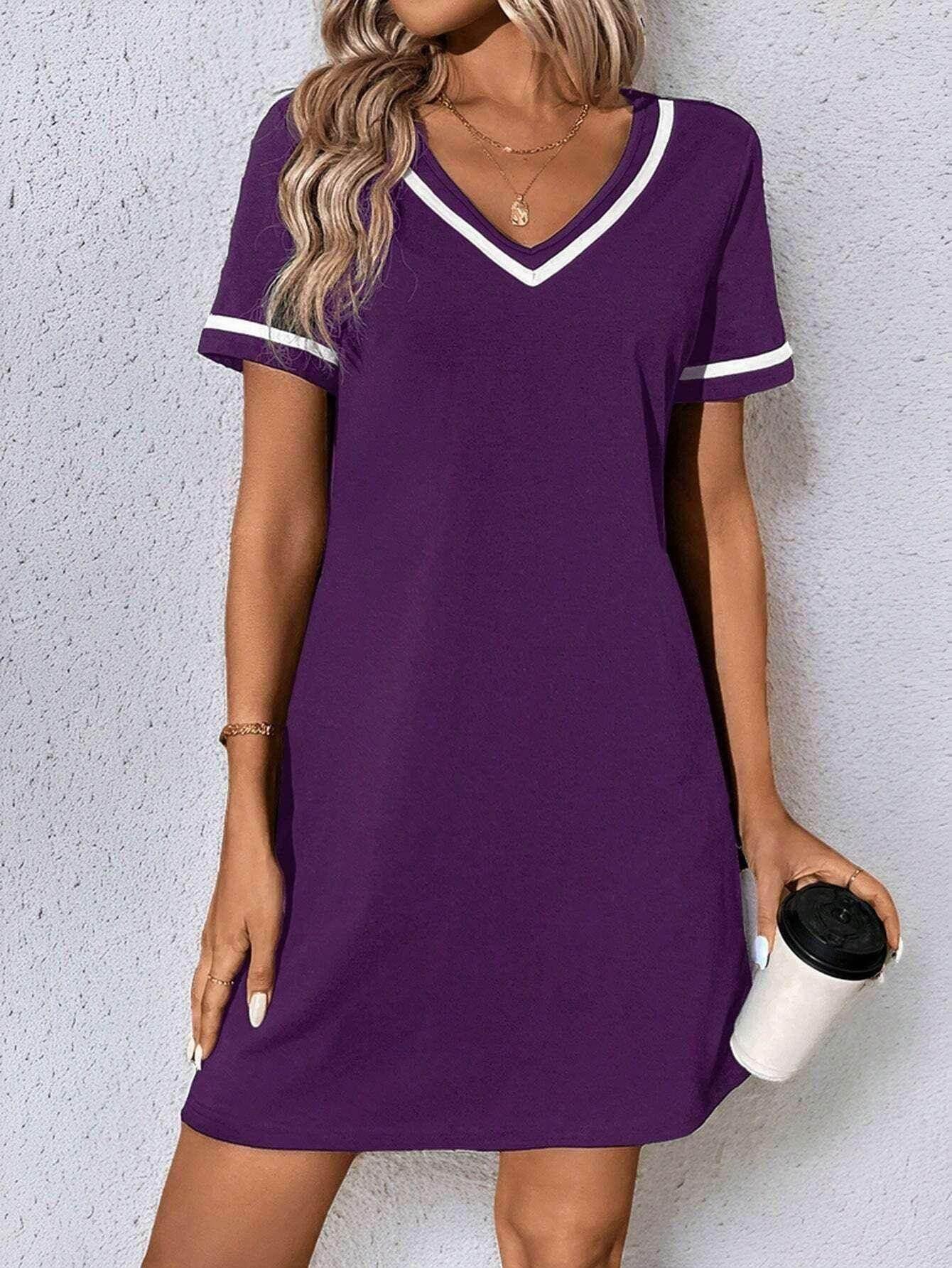 V-Neck Casual Short Sleeve Dress for Women - ZA-Zola