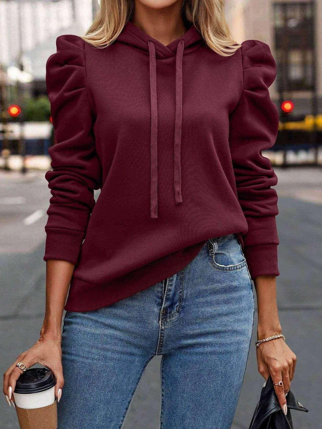 Solid Color Long Sleeve Casual Pullover Top - ZA-Zola