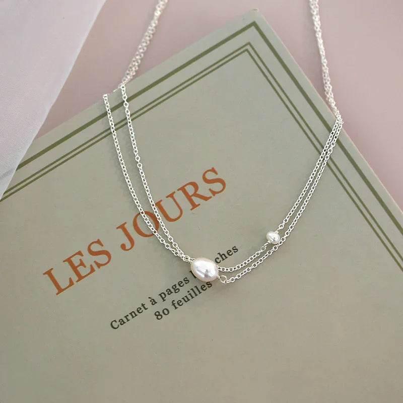 ASHIQI Freshwater Pearl 925 Silver Necklace - ZA-Zola