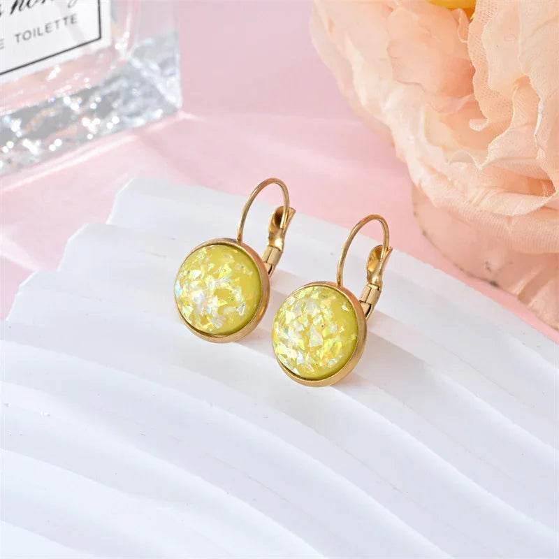 Sequin Rhinestone Stainless Steel Earrings - ZA-Zola