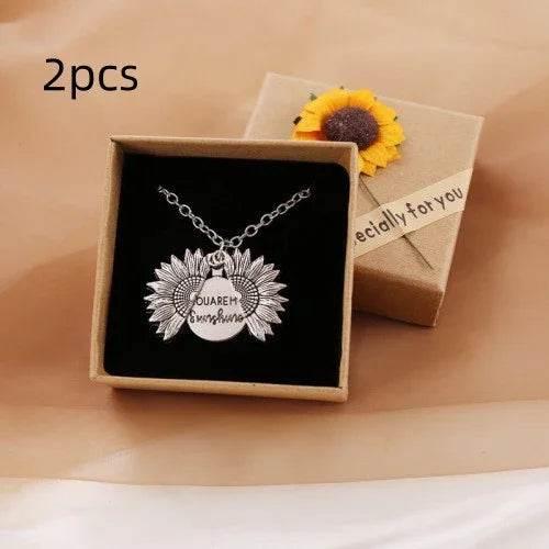 You Are My Sunshine Sunflower Pendant Necklace - ZA-Zola