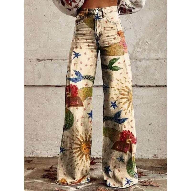 Printed Flared Pants – Street-Ready & Bold Vibe - ZA-Zola