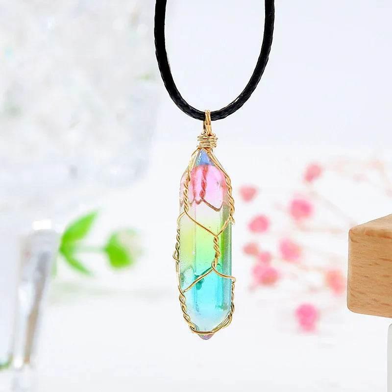 Transparent Geometric Diamond Crystal Necklace - ZA-Zola