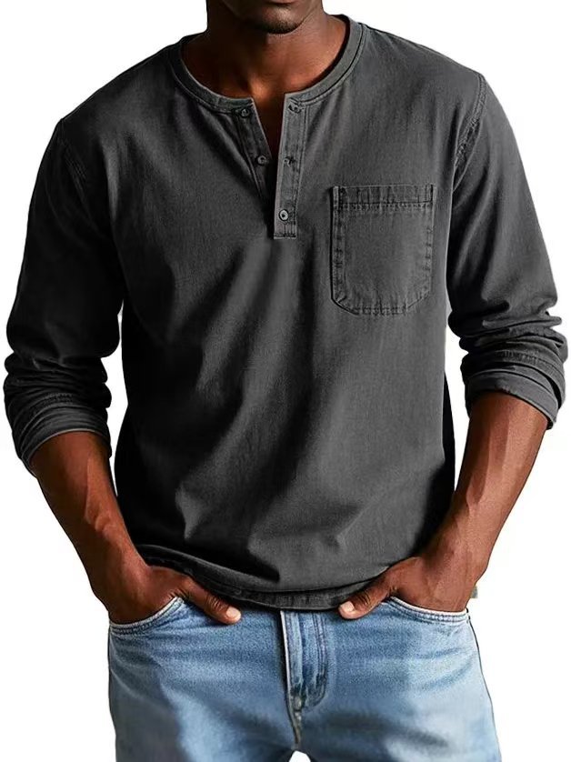 Men’s V Neck Long Sleeve T Shirt | ZA-Zola