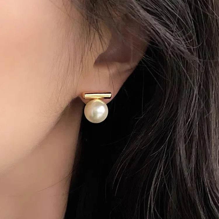 Elegant Pearl Stud Earrings | Real Gold Plated - ZA-Zola