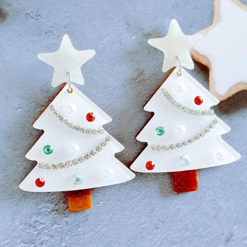 Sweet Rhinestone Christmas Tree Earrings – Festive Holiday Jewelry - ZA-Zola