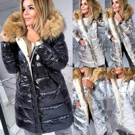 Leisure Warm Slim-fit Glossy Jacket – Stylish Winter Coat - ZA-Zola