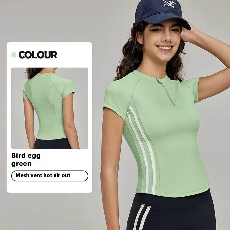 Slim Fit Yoga Top - Breathable & Stylish Summer Wear - ZA-Zola