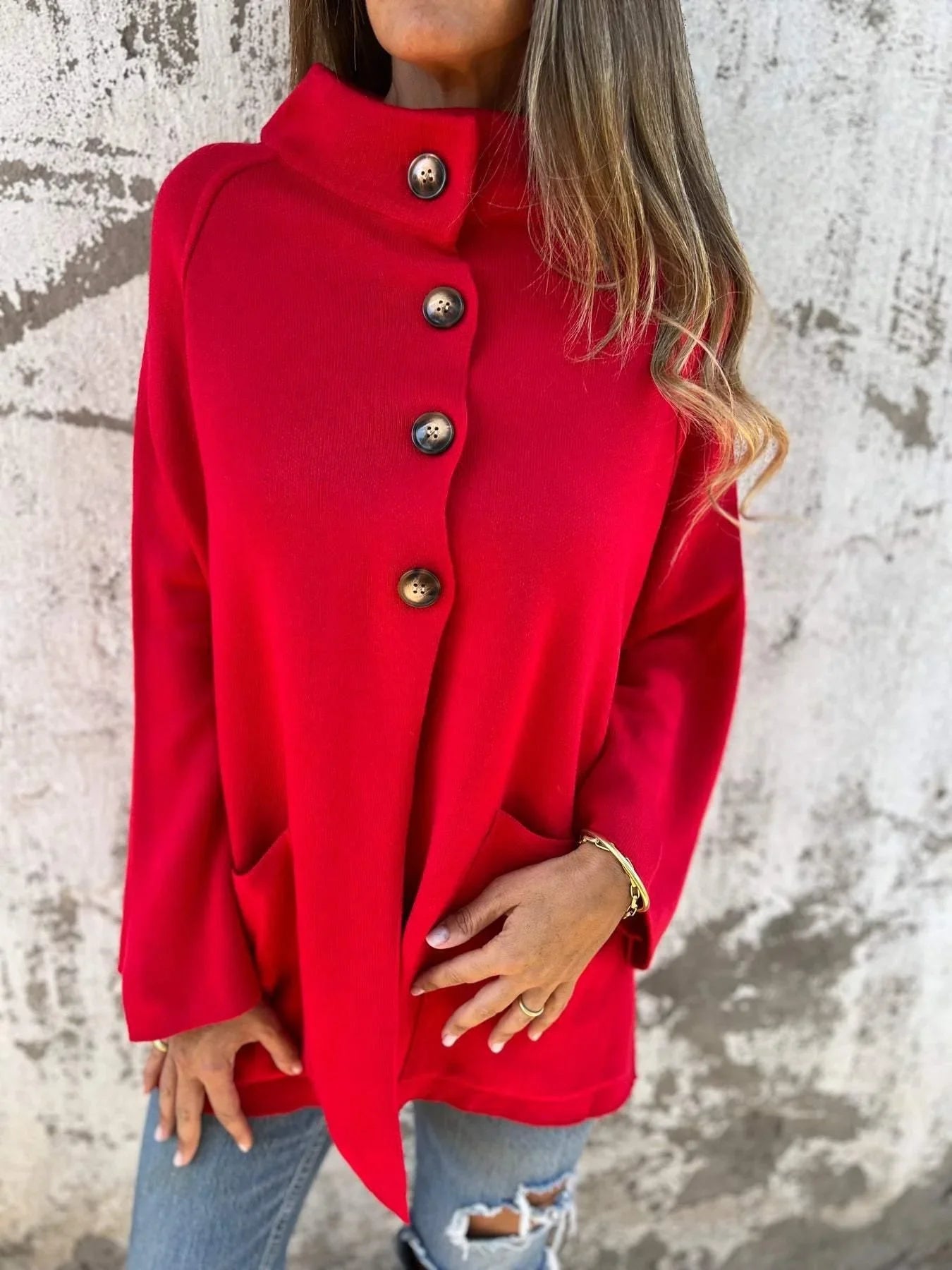 Women Knitted Coat – Lapel Cardigan Jacket - ZA-Zola