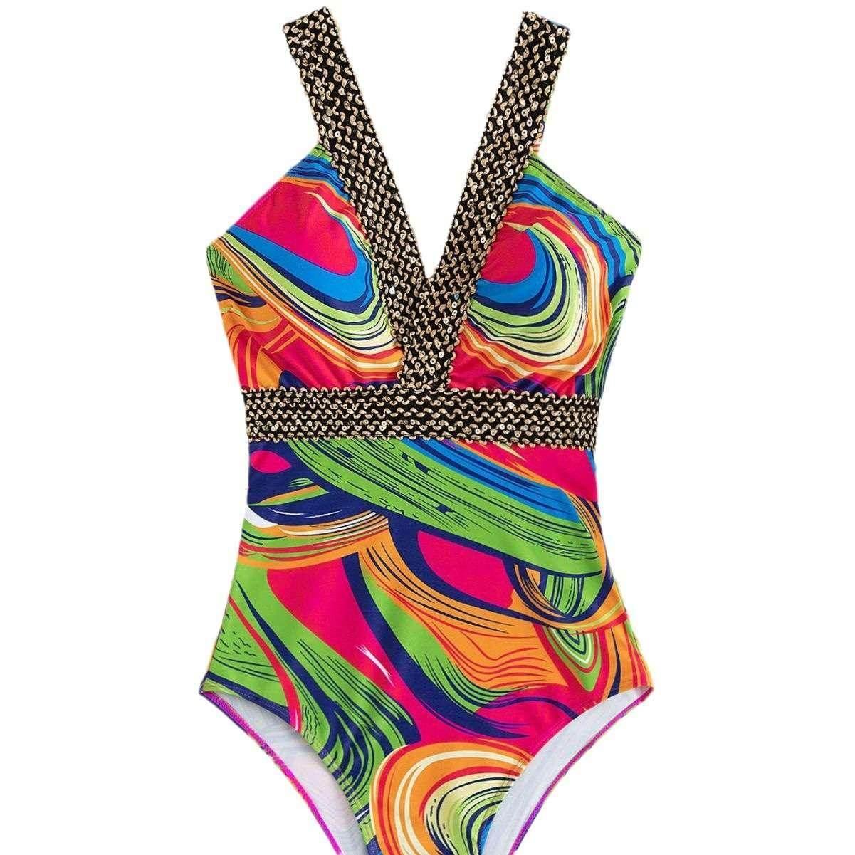 Deep V Spaghetti Strap Swimsuit – Sleek & Sexy - ZA-Zola