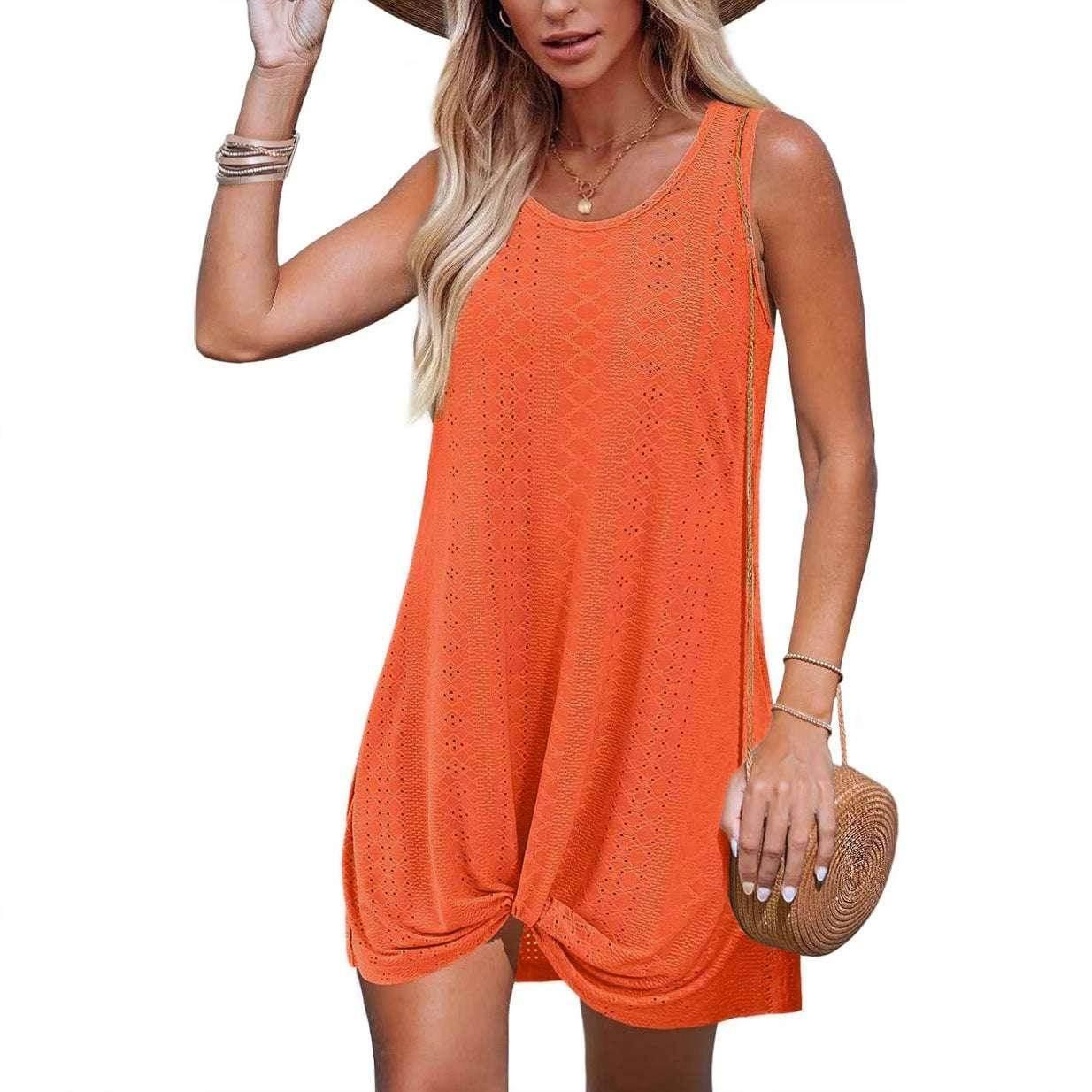 Hollow Out Sleeveless Beach Dress – S to XXL - ZA-Zola