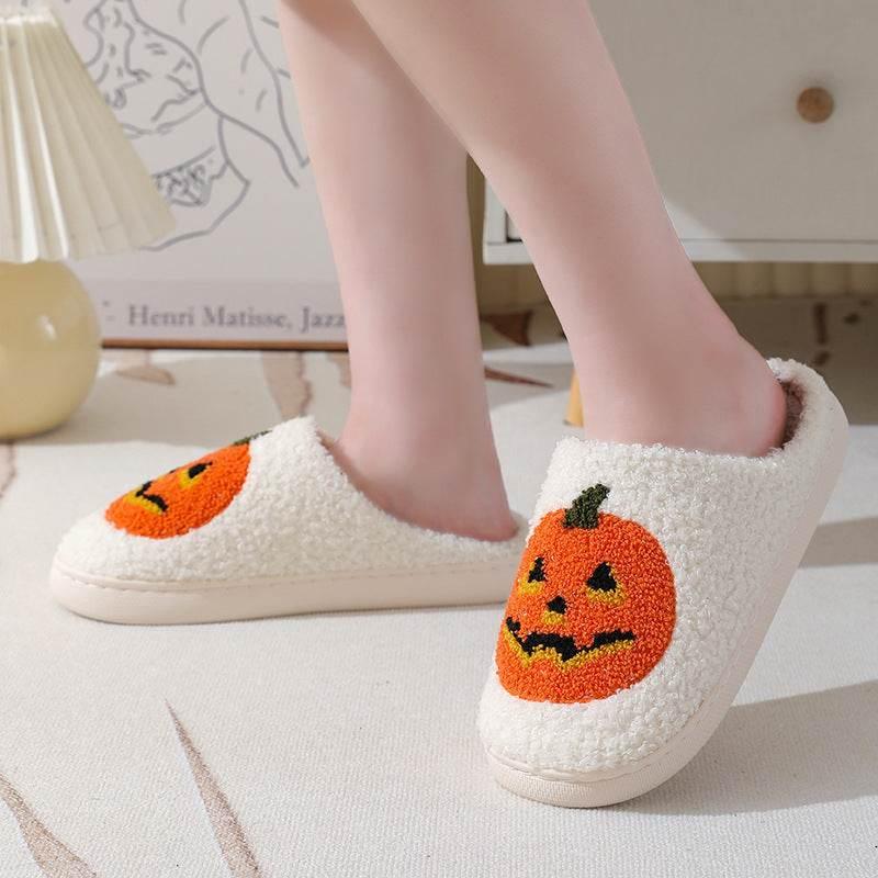 ZA-Zola Halloween Pumpkin Plush Slippers - ZA-Zola