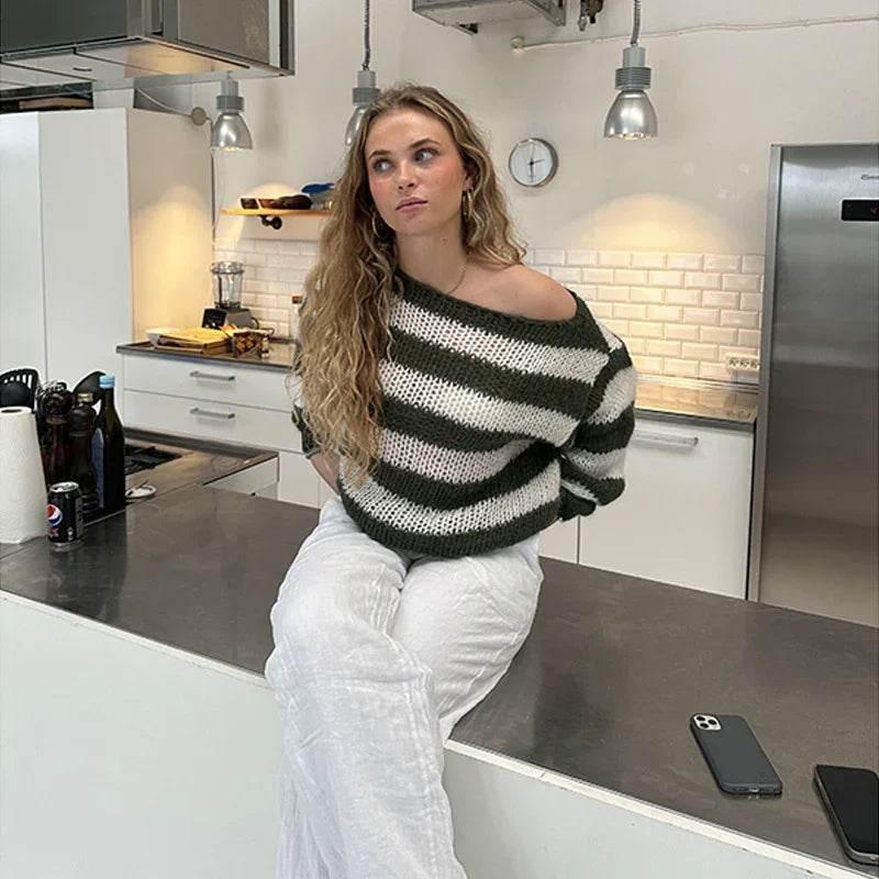 Loose Striped Pullover Sweater – ZA-Zola - ZA-Zola