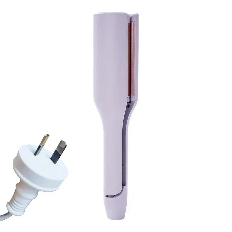 Purple electric hair straightener with ceramic plates and UK plug