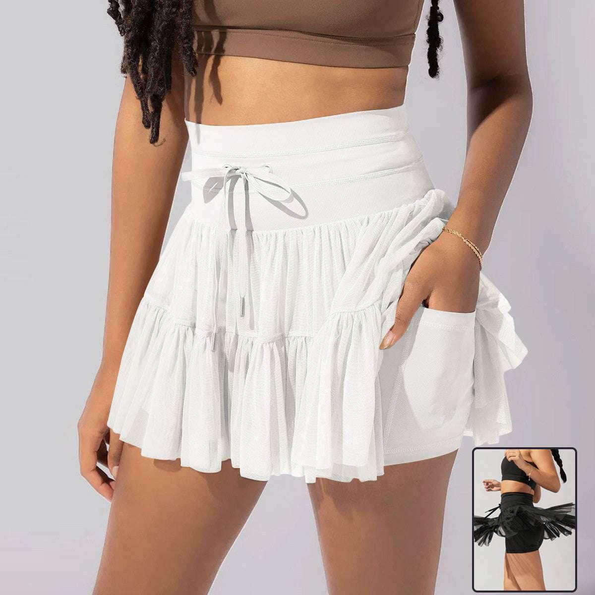 High-Waist Lace-Up Pleated Sports Skirt for Women - ZA-Zola