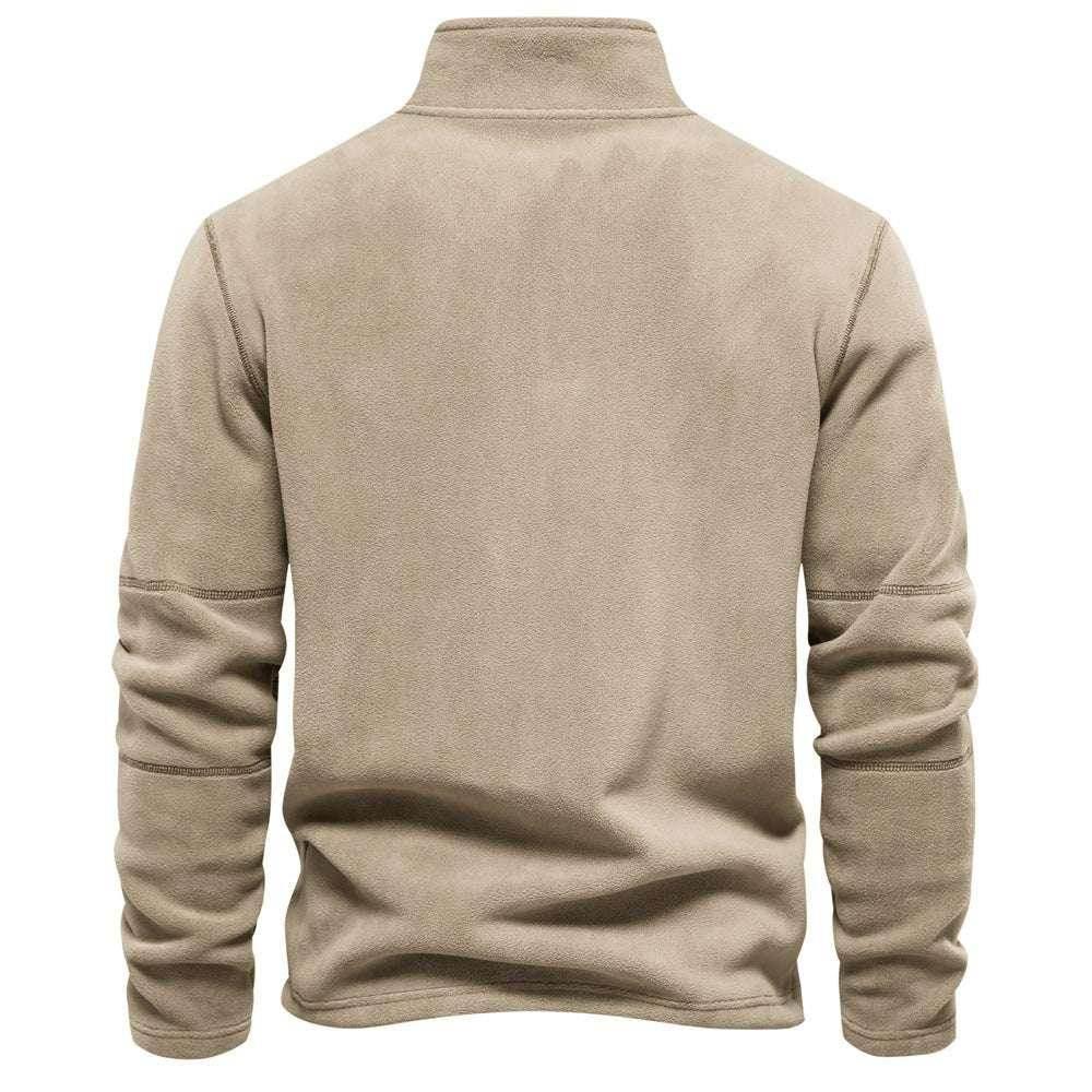 Men's Stand-Collar Fleece Sweatshirt - Winter Pullover - ZA-Zola