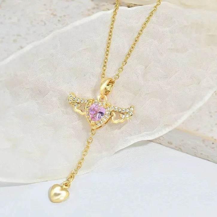 Cupid Heart Angel Wings Necklace – Love Jewelry Gift | ZA-Zola UK - ZA-Zola