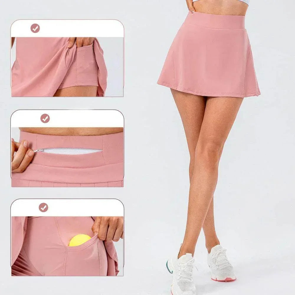 High-Quality Tennis Skirt with Zipped Pocket - Women - ZA-Zola