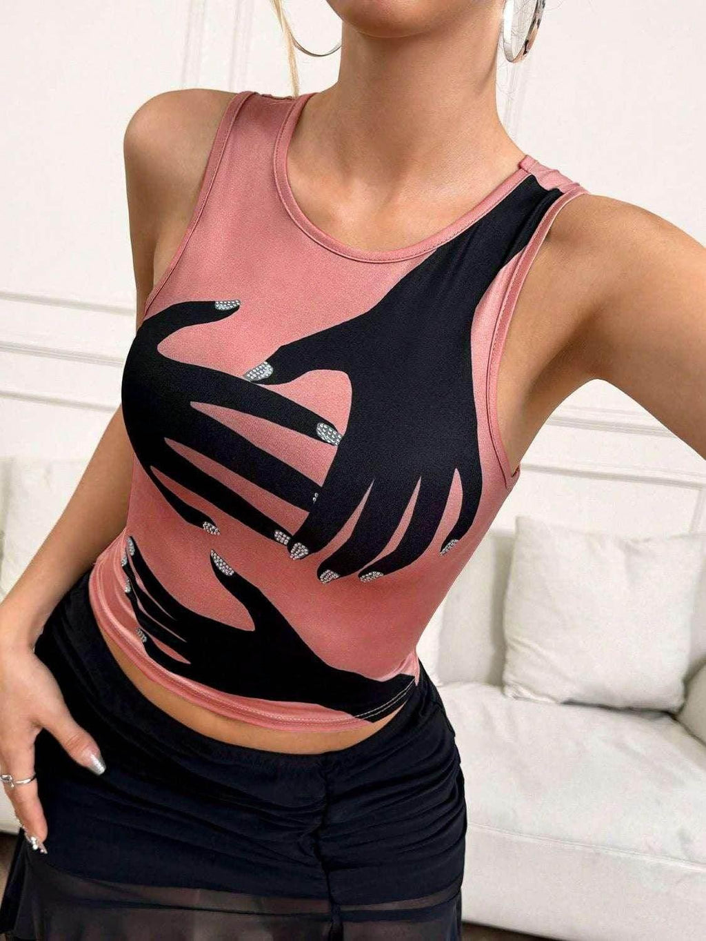 Y2K Printed Tank Vest – Sleeveless Streetwear Top - ZA-Zola