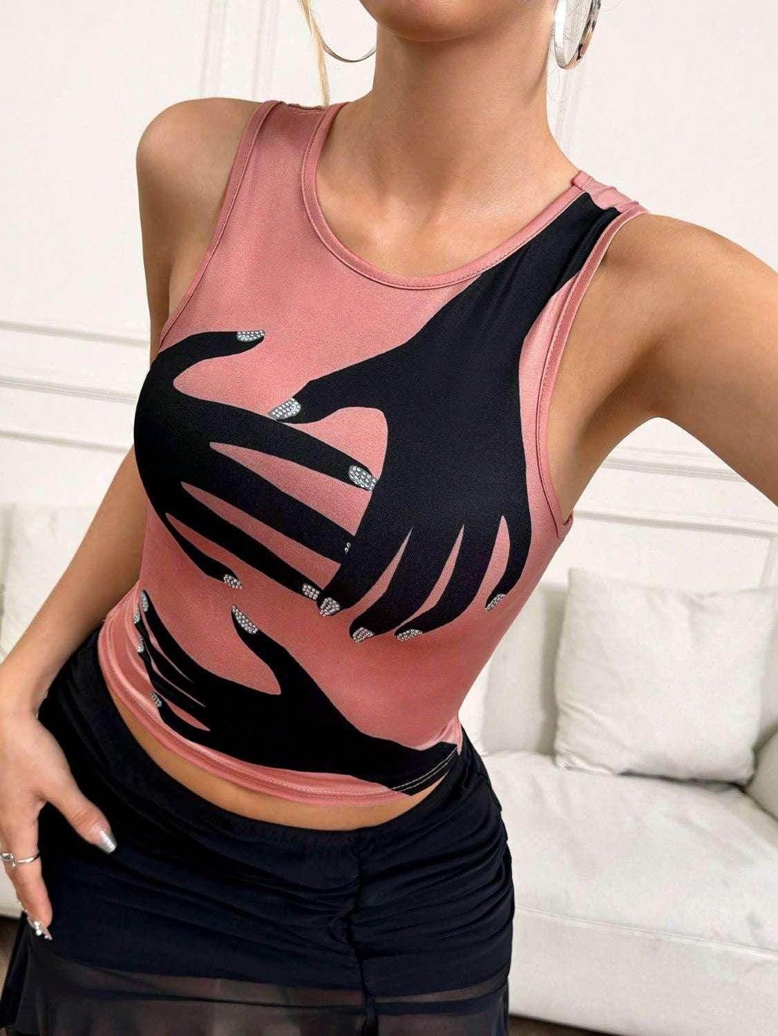 Y2K Printed Tank Vest – Sleeveless Streetwear Top - ZA-Zola