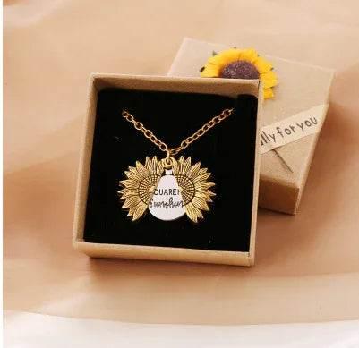 You Are My Sunshine Sunflower Pendant Necklace - ZA-Zola