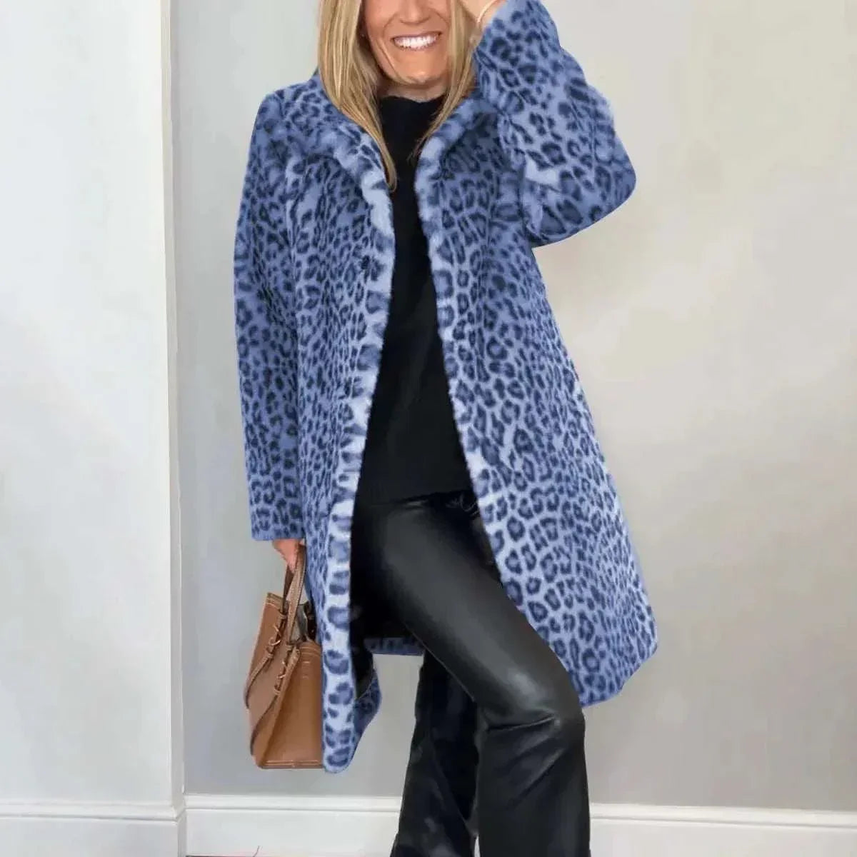 Leopard Print Plush Coat Mid-Length Winter Style - ZA-Zola