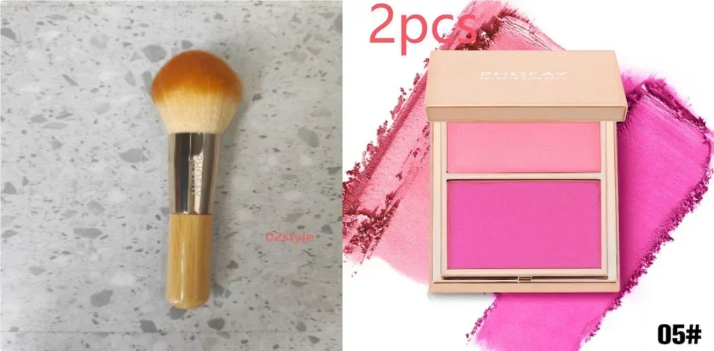 PHOFAY Cream and Powder Blush Duo – Smooth Weightless Color - ZA-Zola
