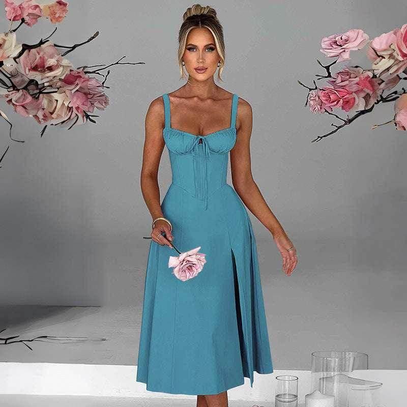 Casual Lace-Up Slim Fit Sling Dress - Elegant Style - ZA-Zola