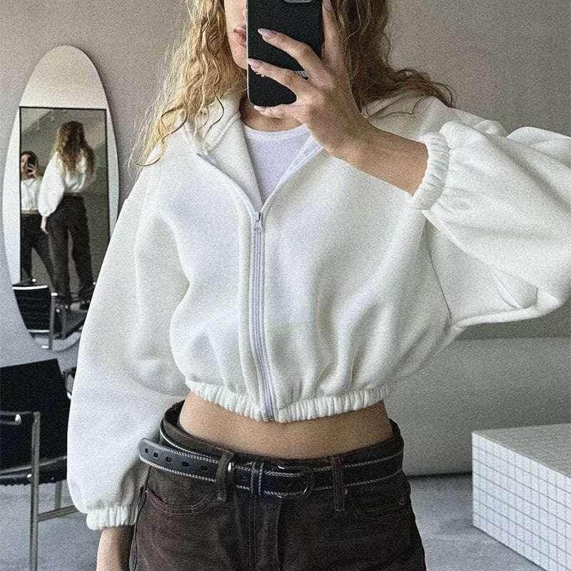 Casual Solid Color Hooded Jacket for Women - ZA-Zola