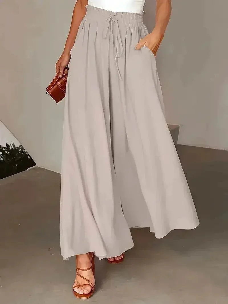 Women’s Polka Dot Wide-Leg Pants with Pockets - ZA-Zola